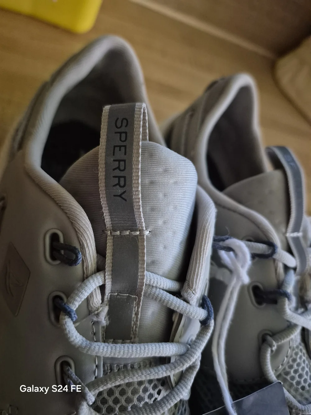 Sperry Light Gray Mesh Boat Shoes - Men's Lace-Up